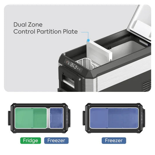 JP40 Pro Dual Zone Wheeled Portable Freezer With Cover | 40 LT