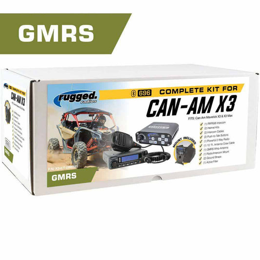 POWERHOUSE 45-Watt GMRS Radio - Can-Am X3 Complete UTV Communication Kit with Dash Mount