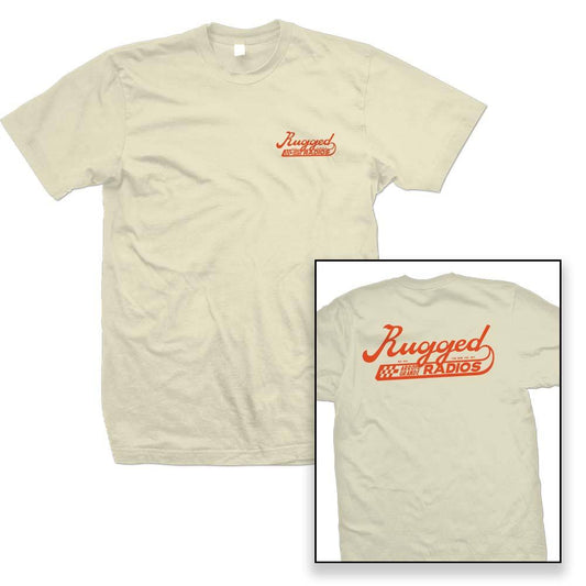 Rugged Radios 'Script' Men's T-Shirt - Natural / Orange
