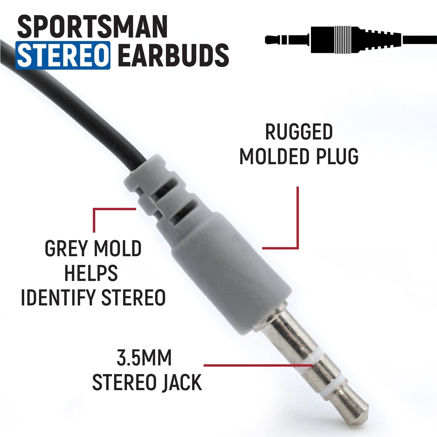 Sportsman Foam Earbud Speakers - Stereo